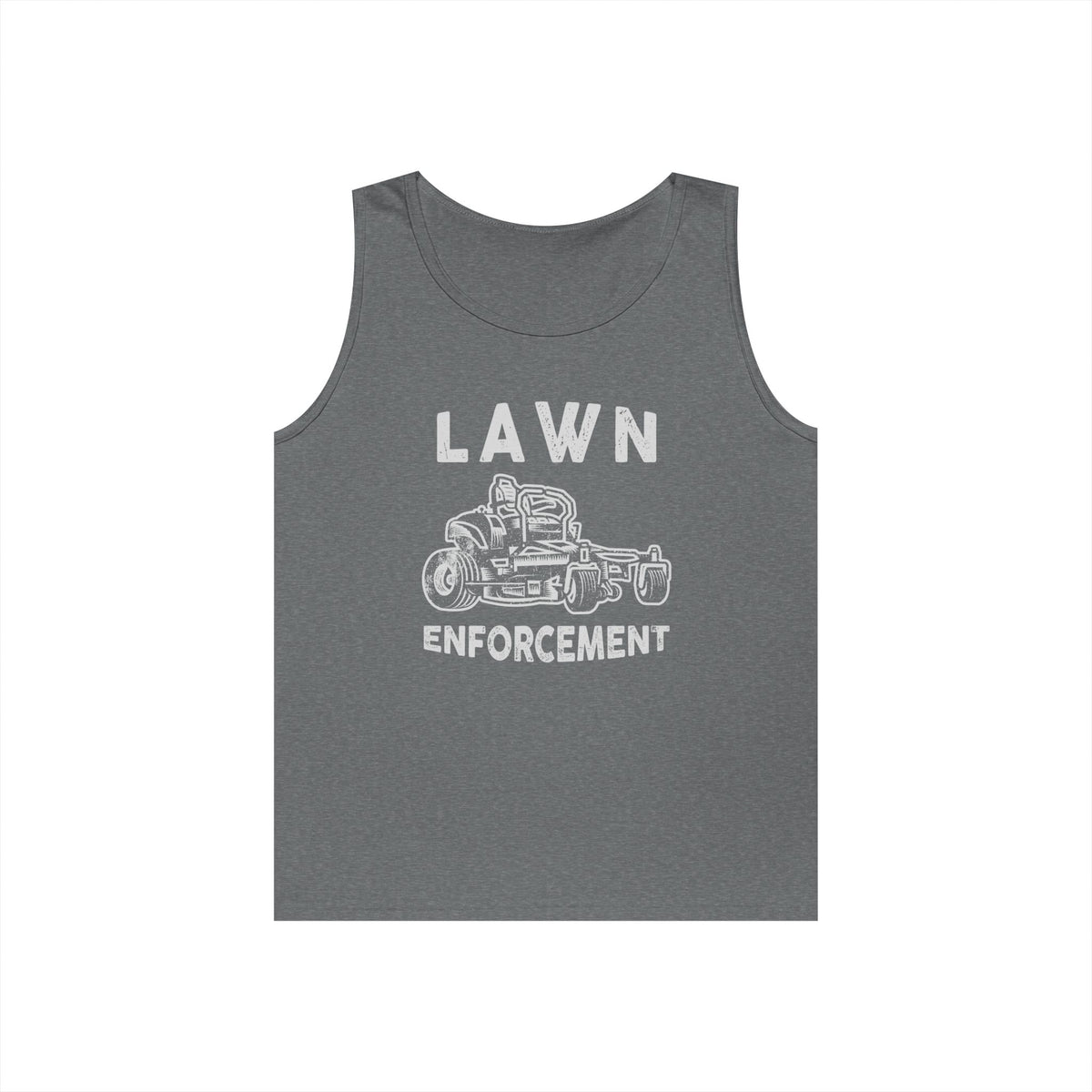 Lawn Enforcement Tank Top for Men, Funny Mowing Officer Sleeveless Shirt, Zero Turn Mower Gift, Gardener Singlet