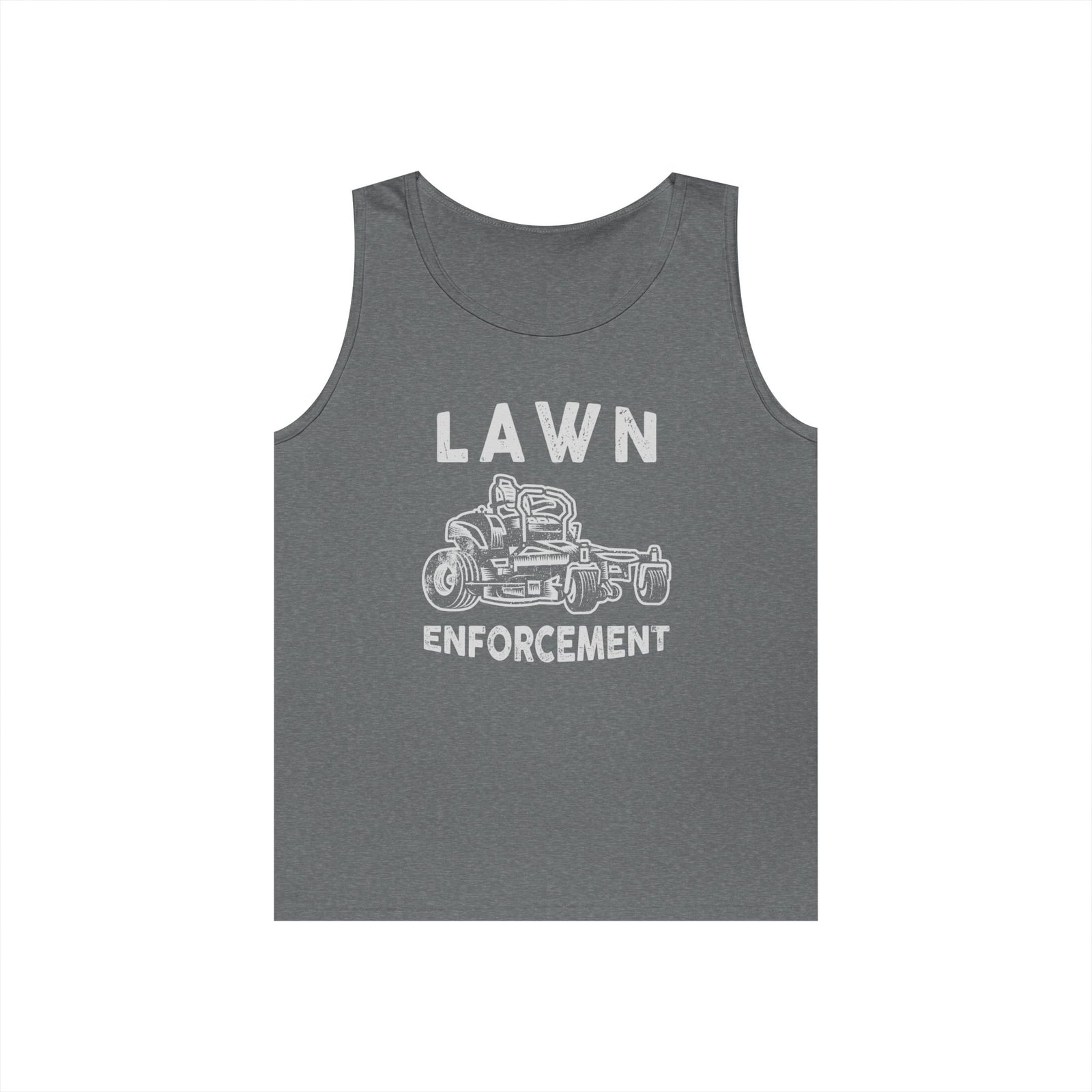 Lawn Enforcement Tank Top for Men, Funny Mowing Officer Sleeveless Shirt, Zero Turn Mower Gift, Gardener Singlet