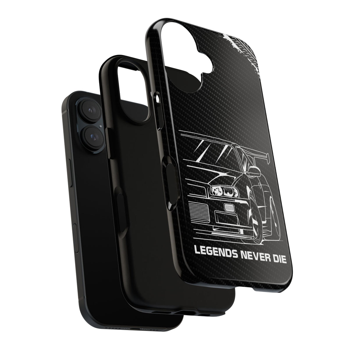 JDM Legends Never Die Tough Phone Case - iPhone 16, glossy, dual-layer protection