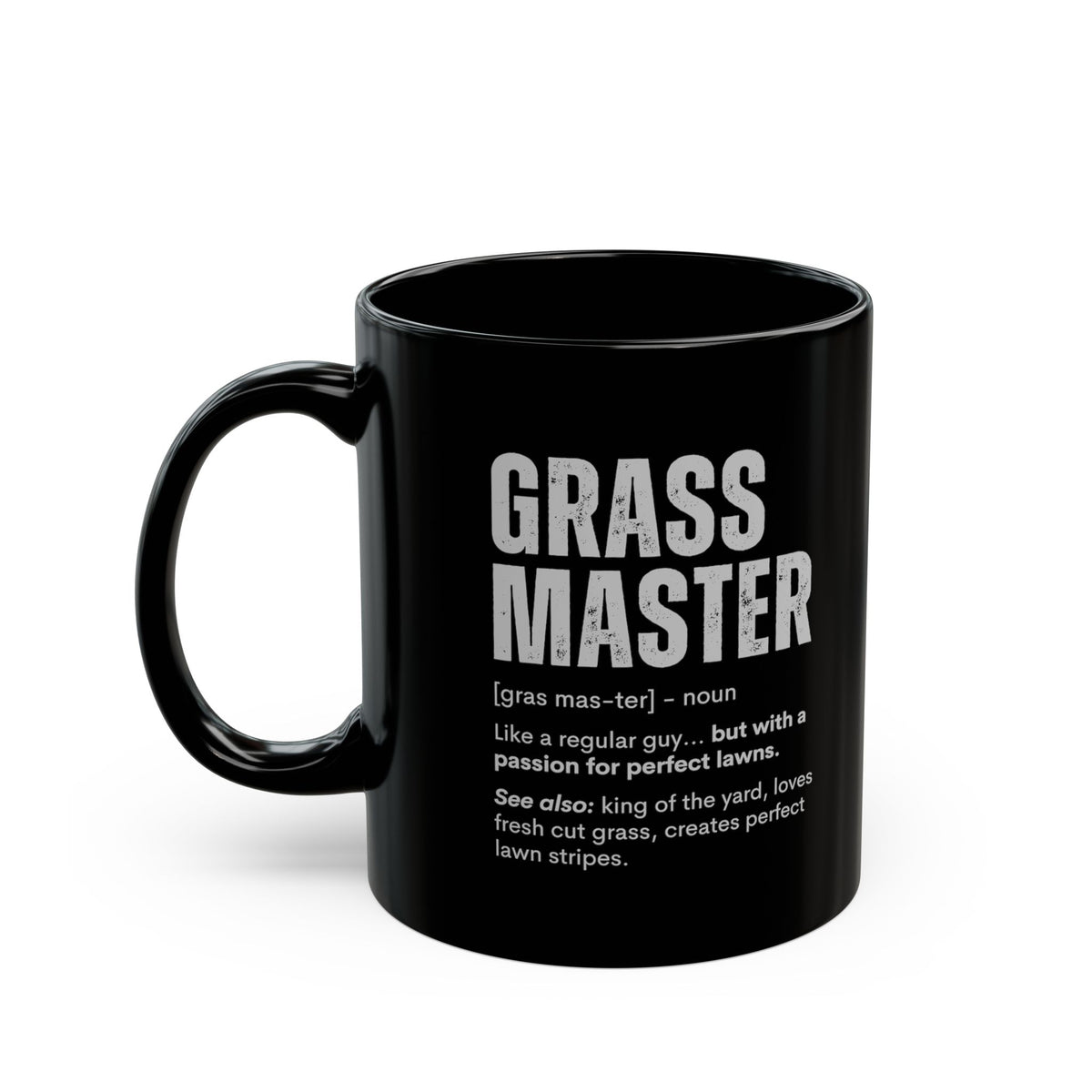 Grass Master definition mug - lawn care humor design - funny gift for lawn enthusiast