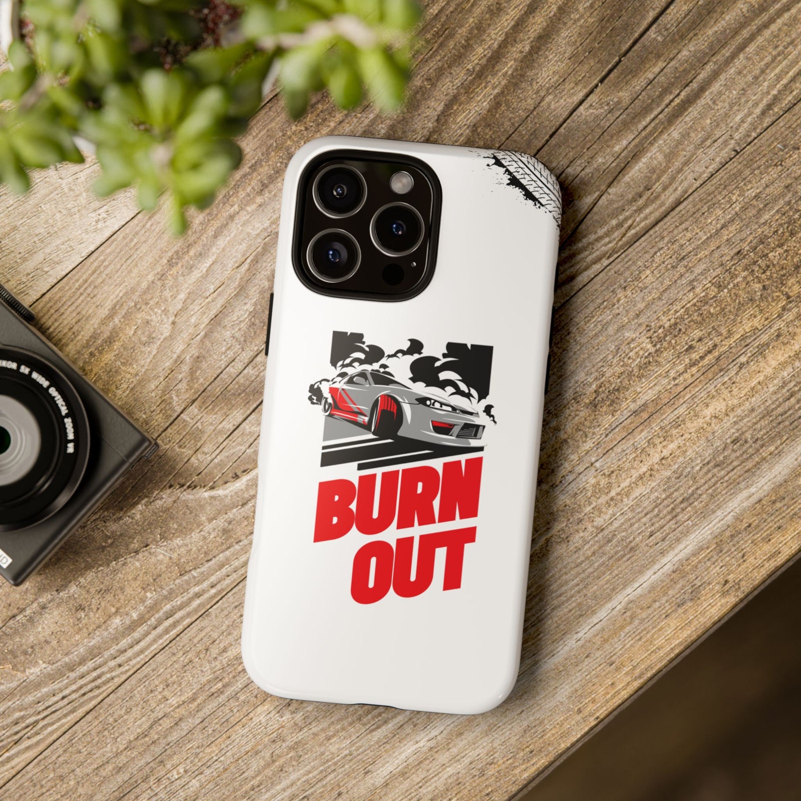 JDM Burnout Tough Car Phone Case - iPhone 16 Pro Max, glossy, lifestyle photo