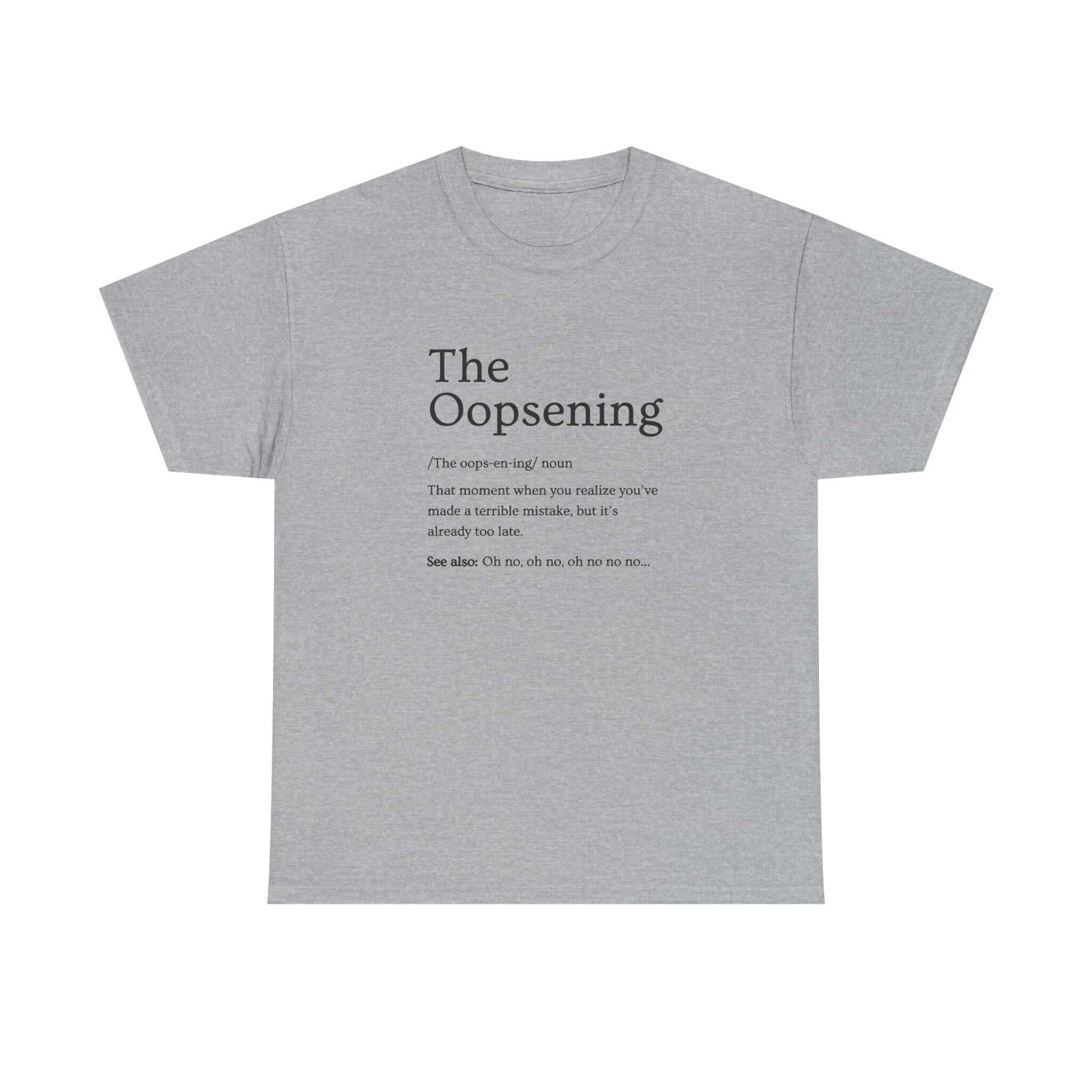 Man wearing The Oopsening Definition T-Shirt shirt - car enthusiast gift