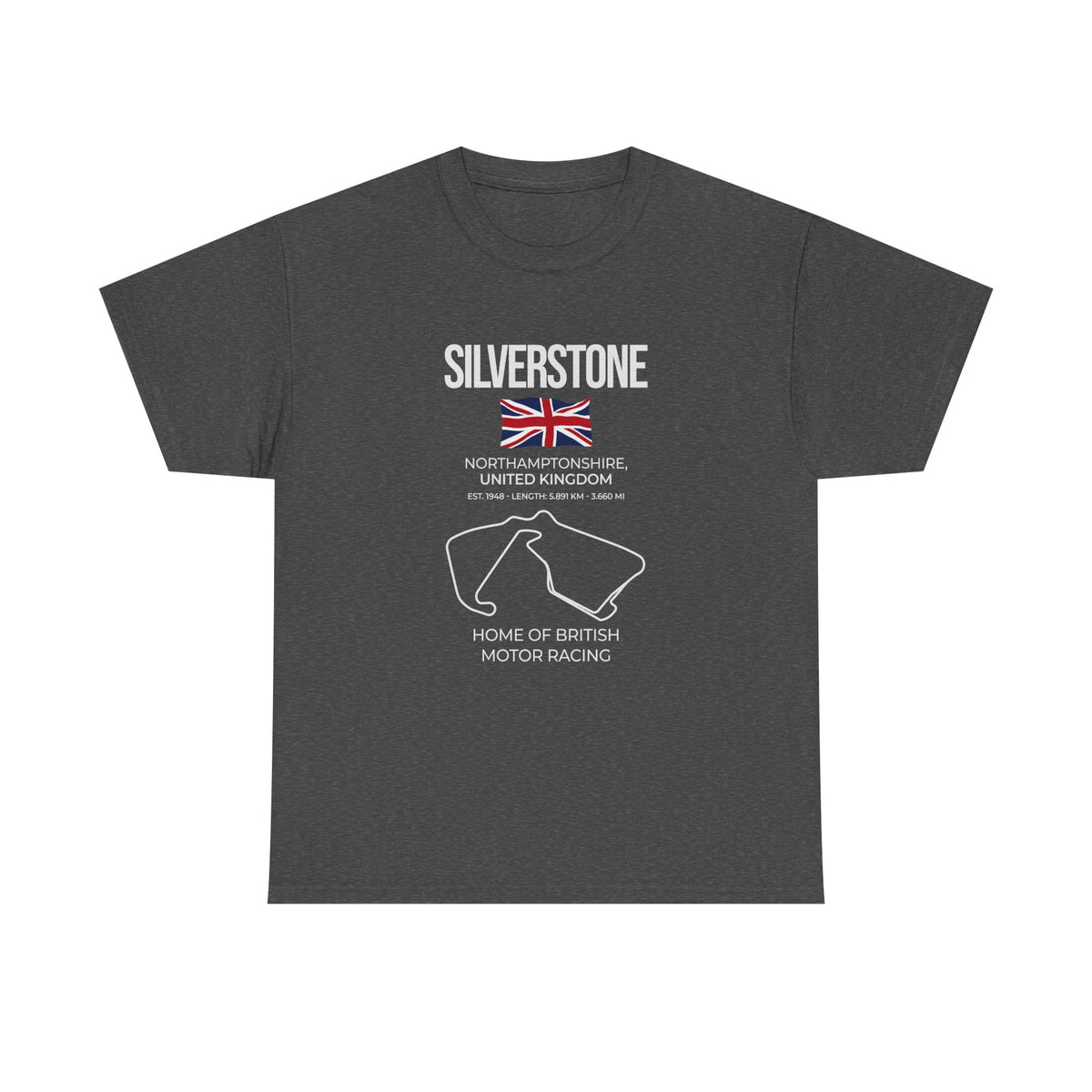 Silverstone Race Track T-Shirt t-shirt flat lay - automotive gift