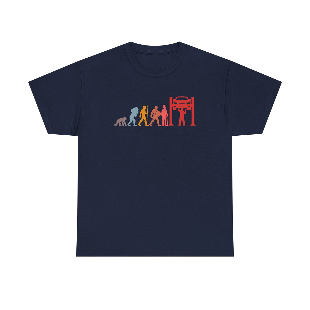 Evolution of a Mechanic Funny T-Shirt - White