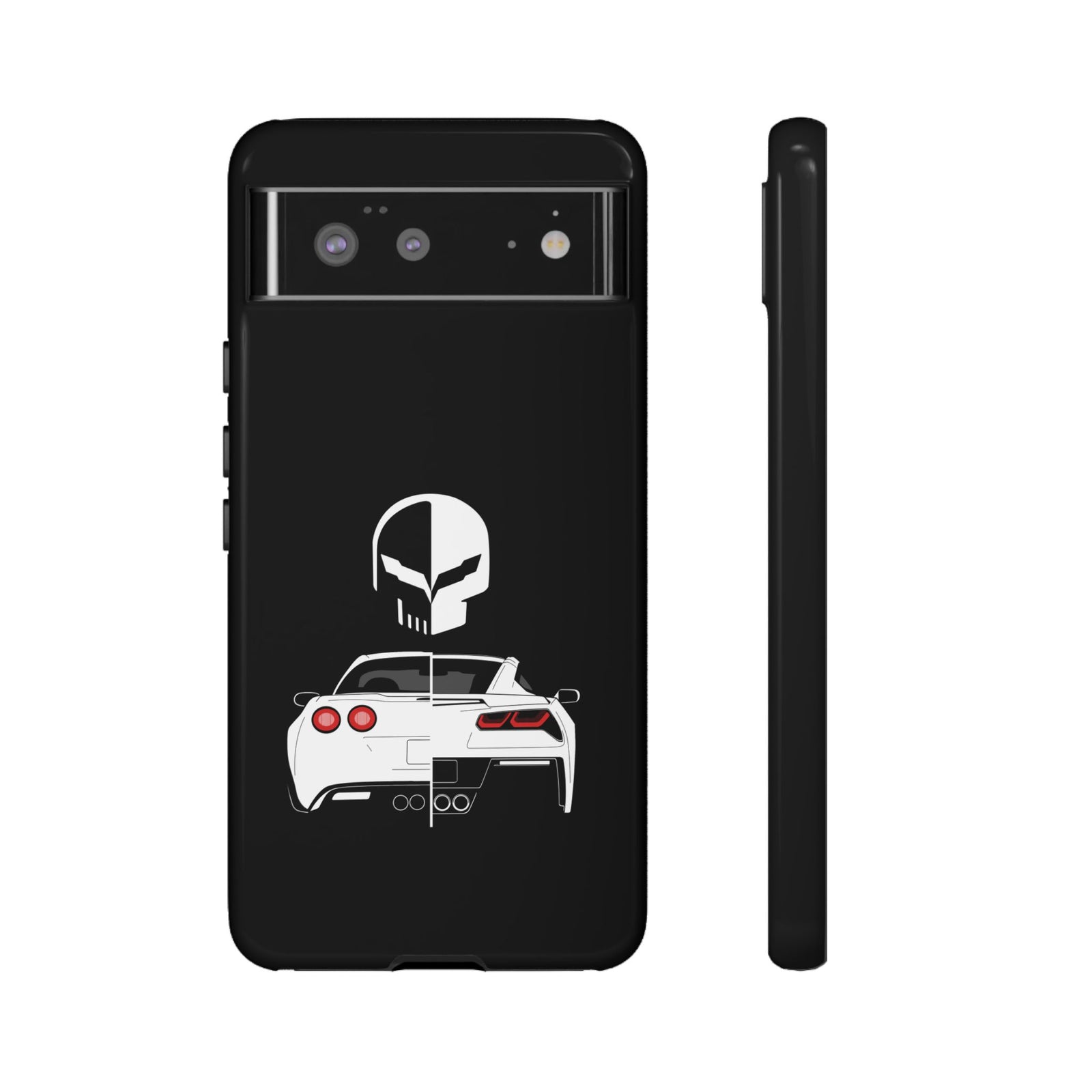 Corvette Punisher Skull Tough Phone Case | Muscle Car Guy Gift