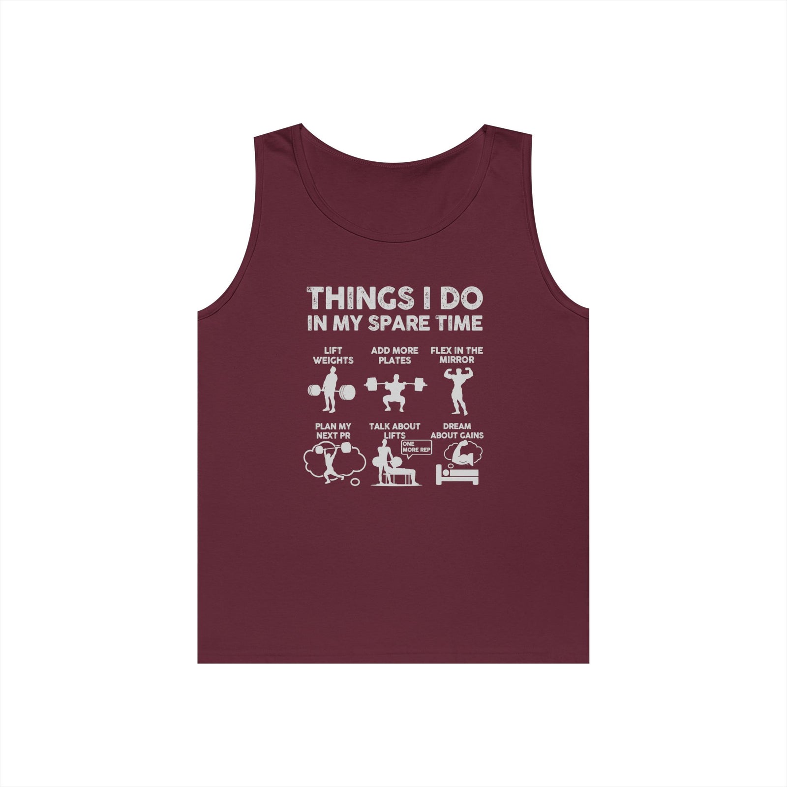 Gym Tank Top for Men, Funny Weightlifting Spare Time Sleeveless Shirt, Workout Lifting Gift, Bodybuilder Singlet