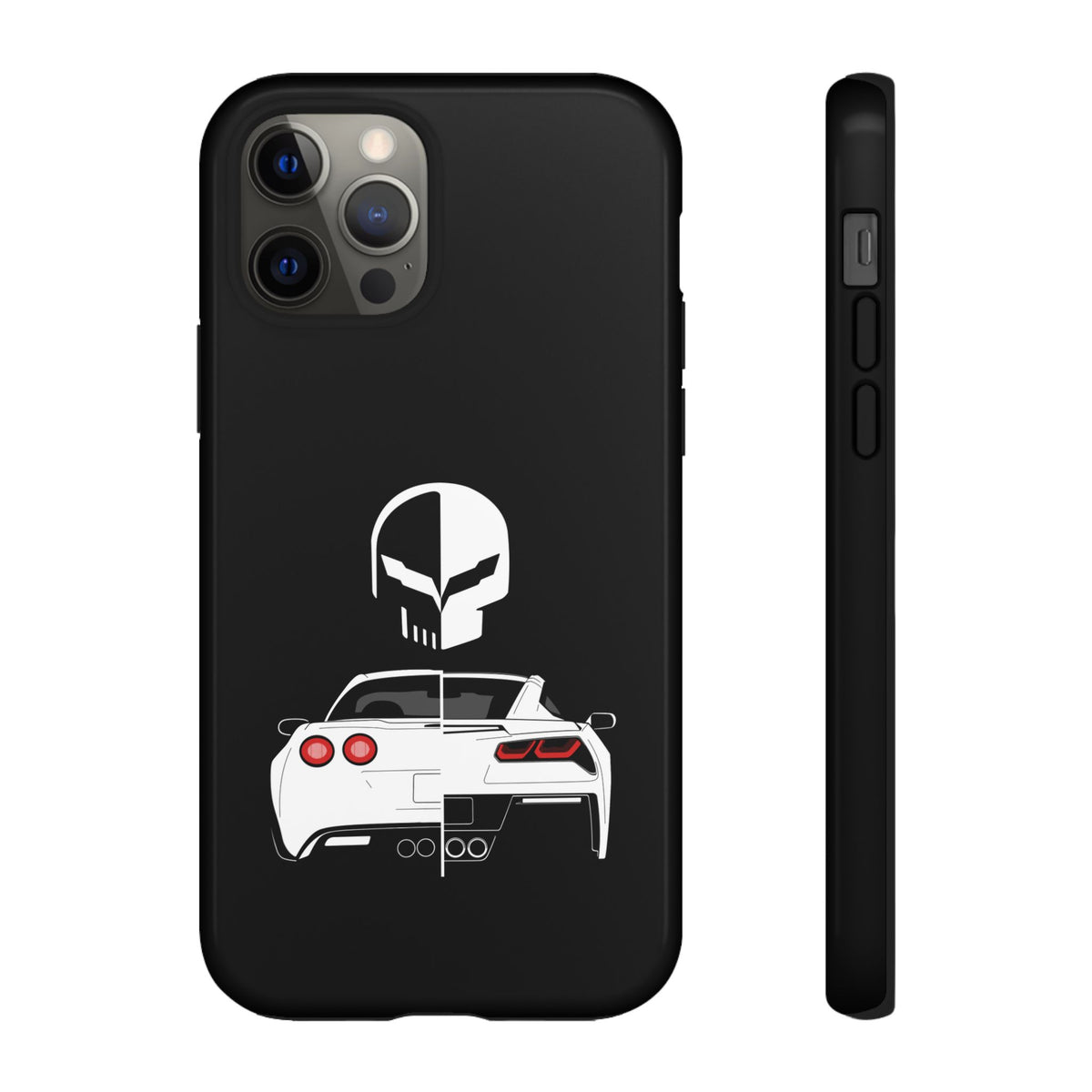 Corvette Punisher Skull Tough Phone Case | Muscle Car Guy Gift