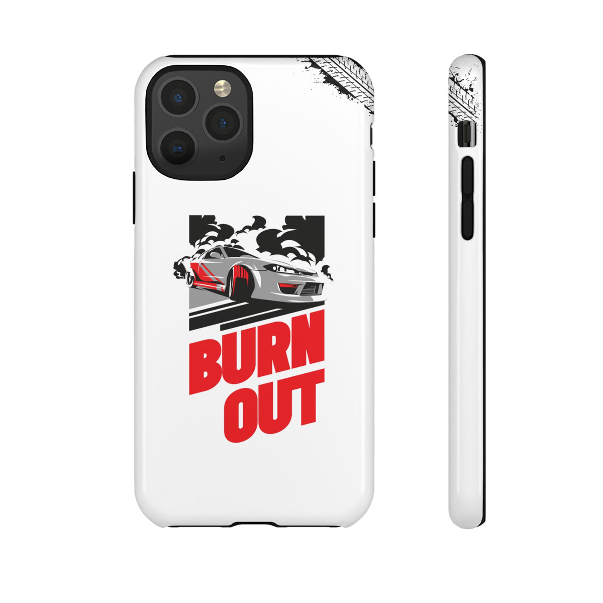 JDM Burnout Tough Car Phone Case - iPhone 11 Pro, glossy, front and side view