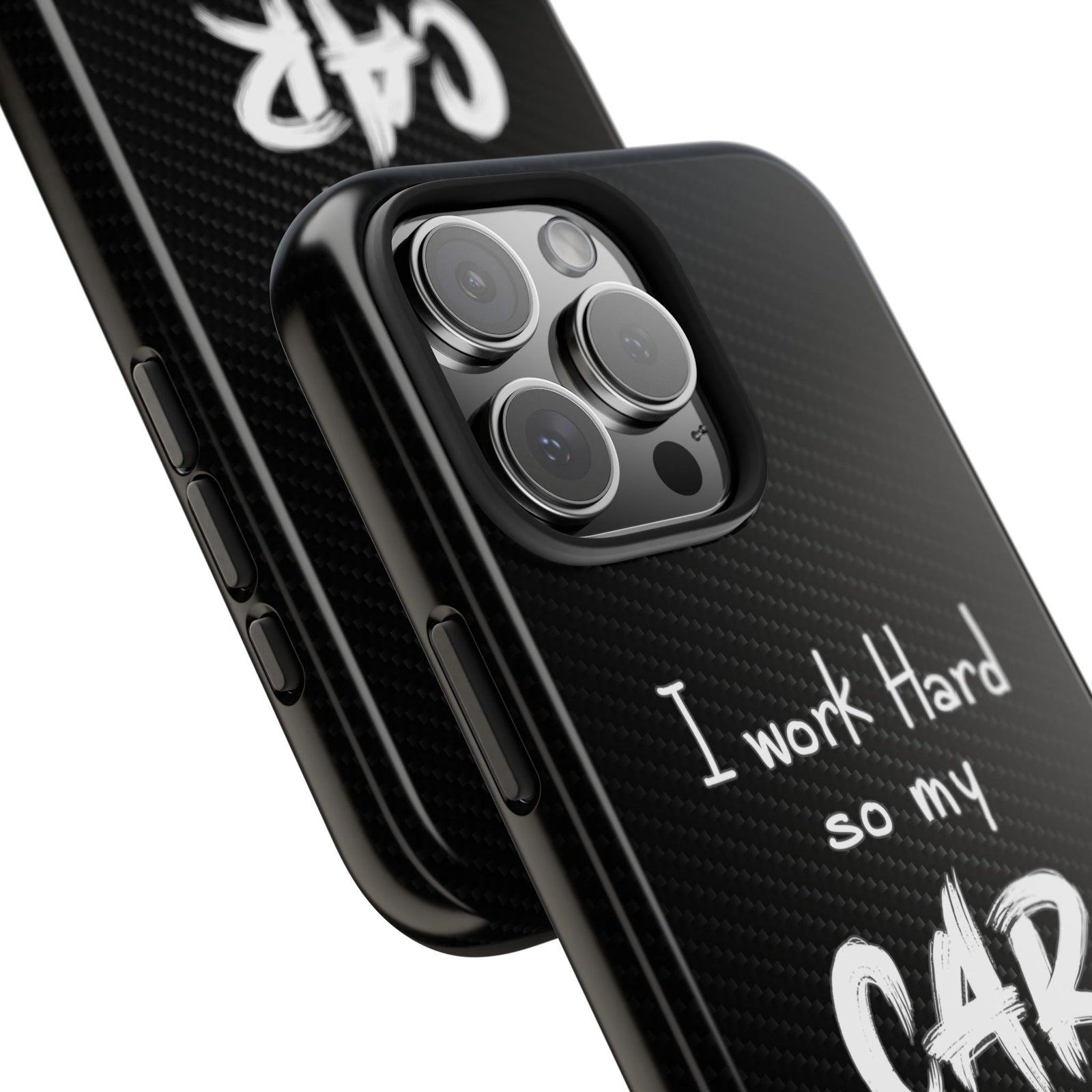 Working Hard For My Car Tough Phone Case - iPhone 16 Pro Max, camera cutout close-up