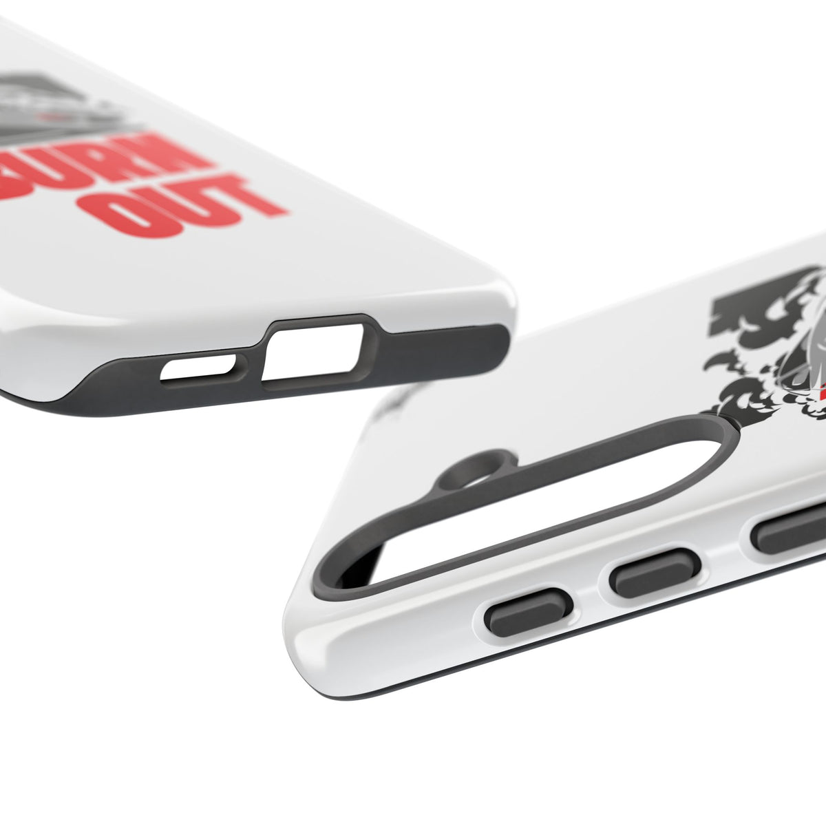 JDM Burnout Tough Car Phone Case - Samsung Galaxy S25, glossy, edge and port close-up