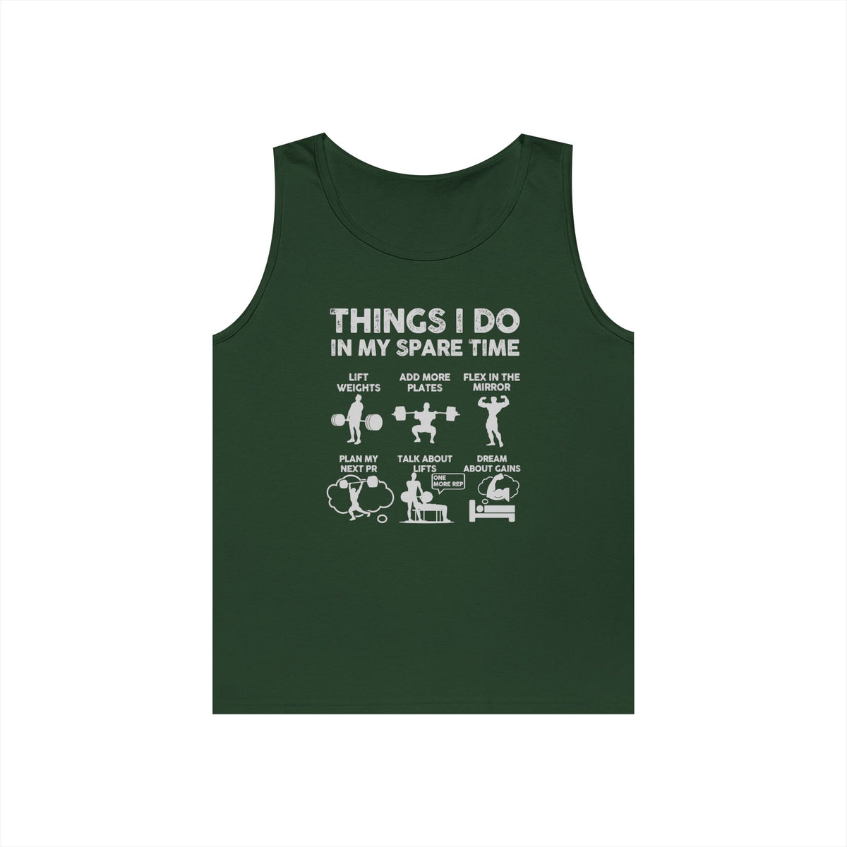 Gym Tank Top for Men, Funny Weightlifting Spare Time Sleeveless Shirt, Workout Lifting Gift, Bodybuilder Singlet