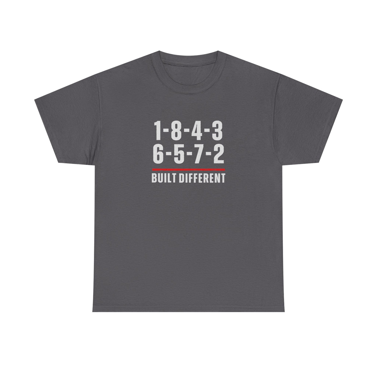 Built Different V8 Firing Order Graphic T-Shirt on model