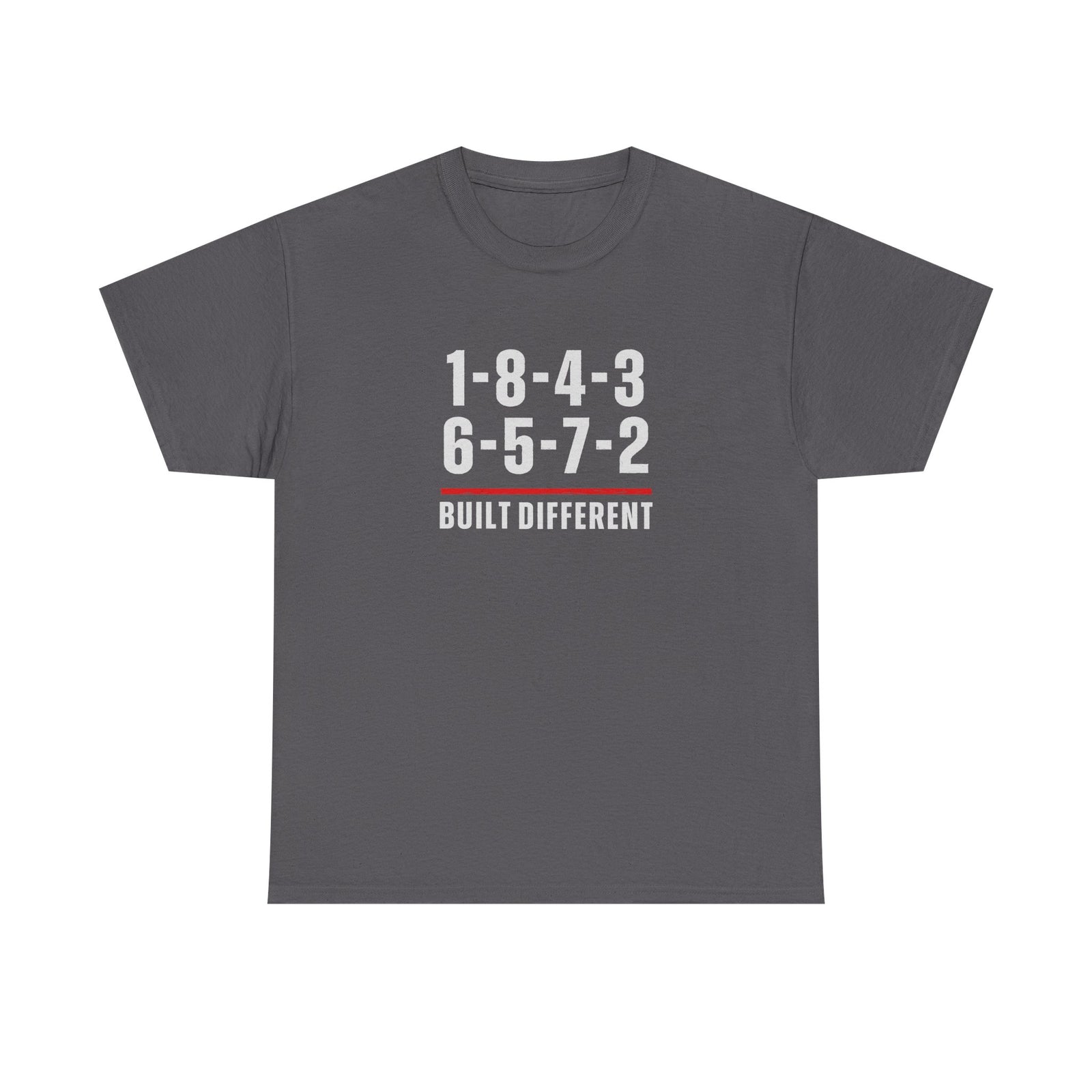 Built Different V8 Firing Order Graphic T-Shirt on model