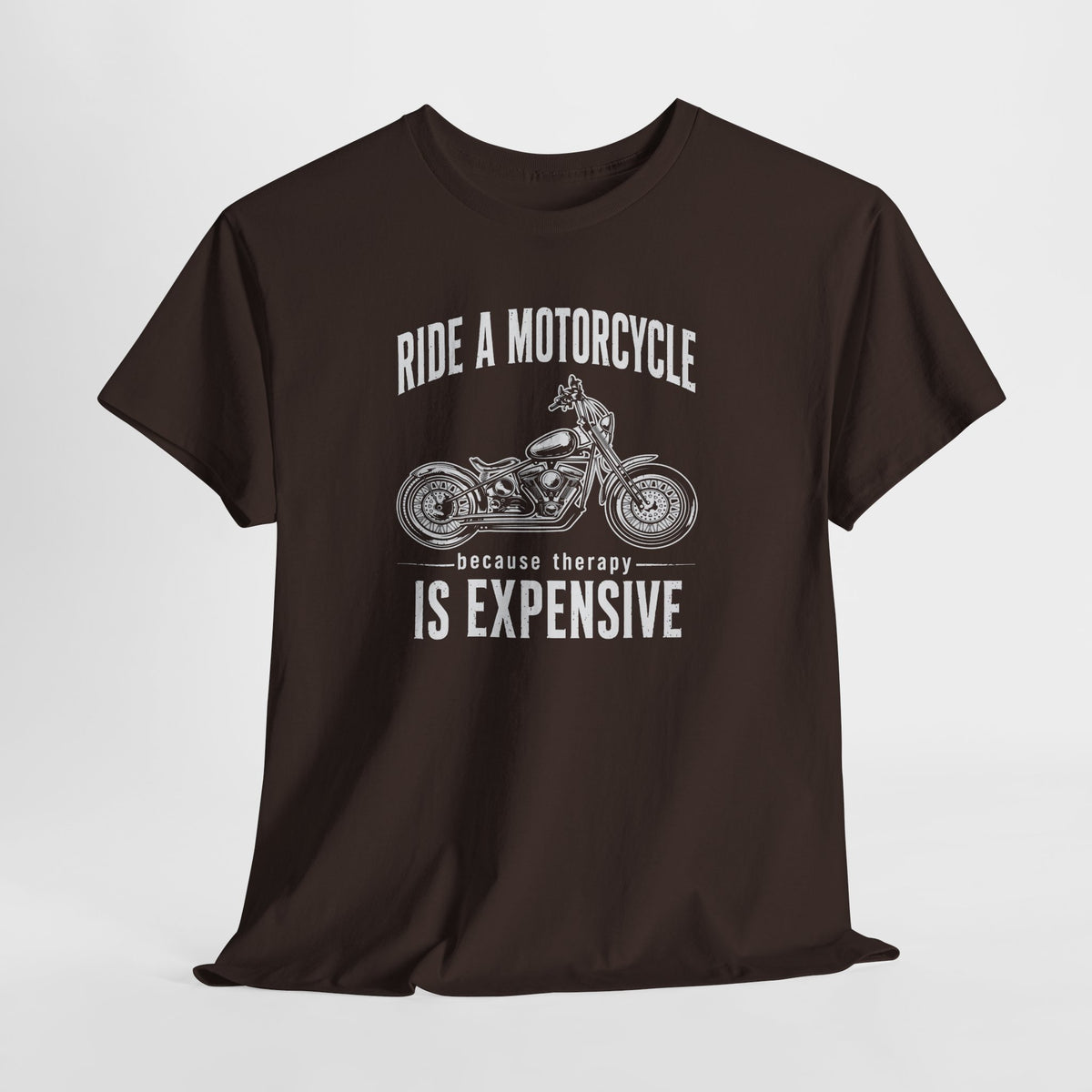 Cruiser motorcycle t-shirt worn by model