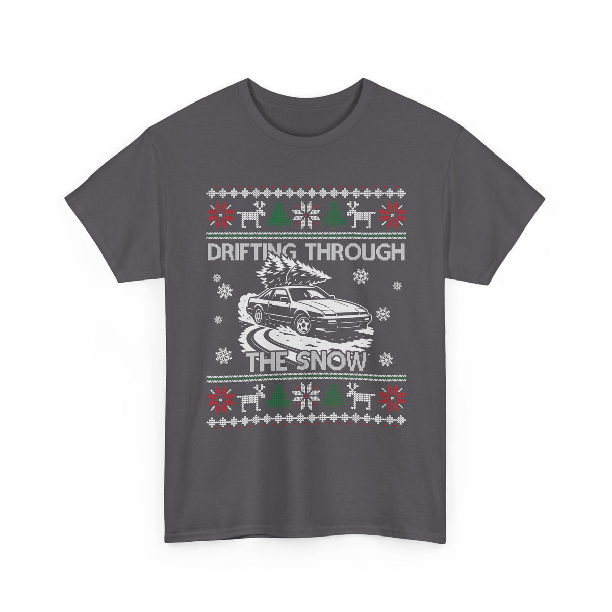 Drifting Through the Snow Ugly Christmas Shirt, Holiday Gift Tee, Christmas Party, JDM Drift Car Guy T-Shirt