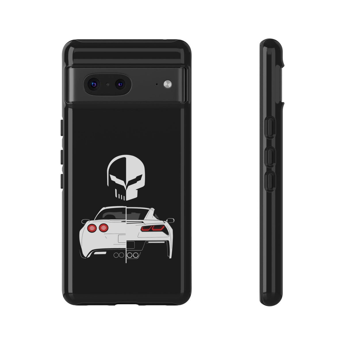 Corvette Punisher Skull Tough Phone Case | Muscle Car Guy Gift