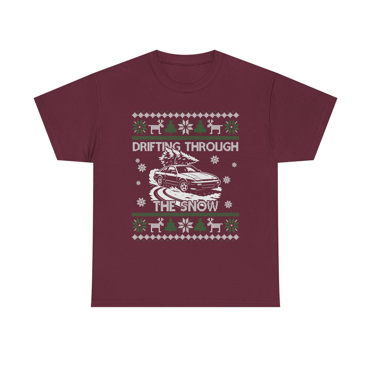 Drifting Through the Snow Ugly Christmas Shirt, Holiday Gift Tee, Christmas Party, JDM Drift Car Guy T-Shirt