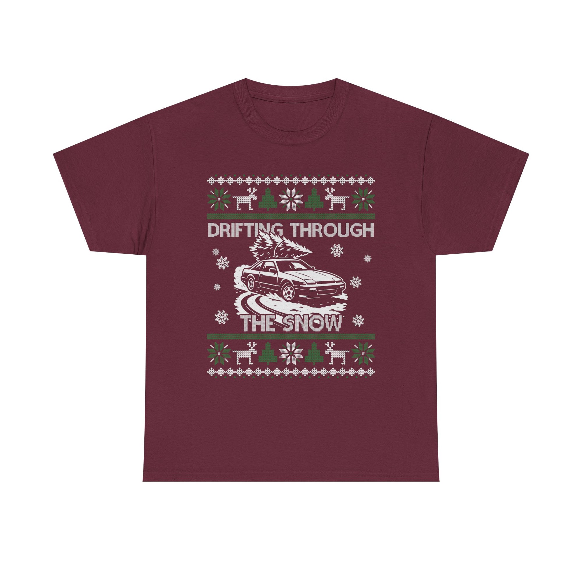 Drifting Through the Snow Ugly Christmas Shirt, Holiday Gift Tee, Christmas Party, JDM Drift Car Guy T-Shirt