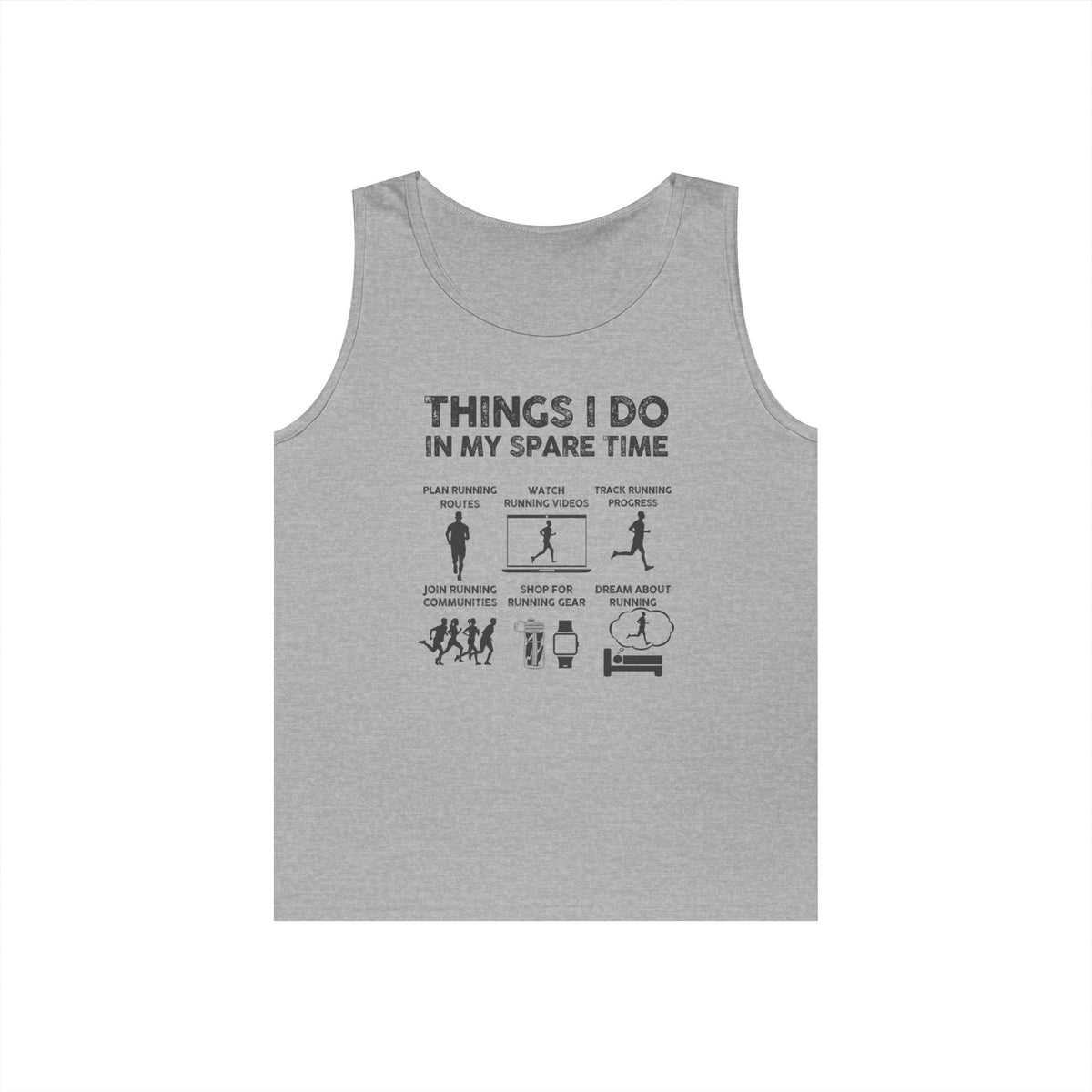 Funny Running Tank Top for Men, Things I Do In My Spare Time Sleeveless Shirt, Marathon Runner Gift, Gym Workout Singlet