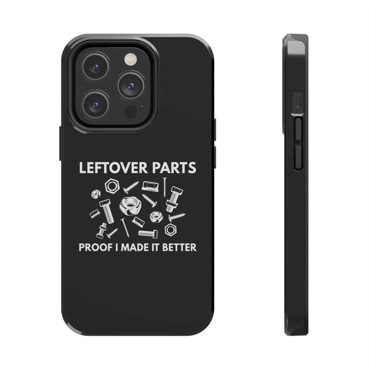 Leftover Parts Phone Case shirt detail - petrolhead gift tee