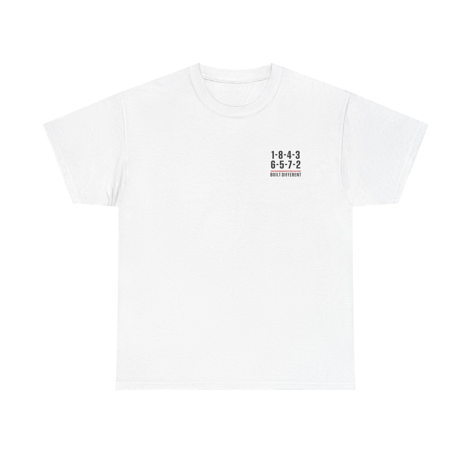 Built Different V8 Firing Order T-Shirt - 1-8-4-3-6-5-7-2 muscle car tee for V8 enthusiasts