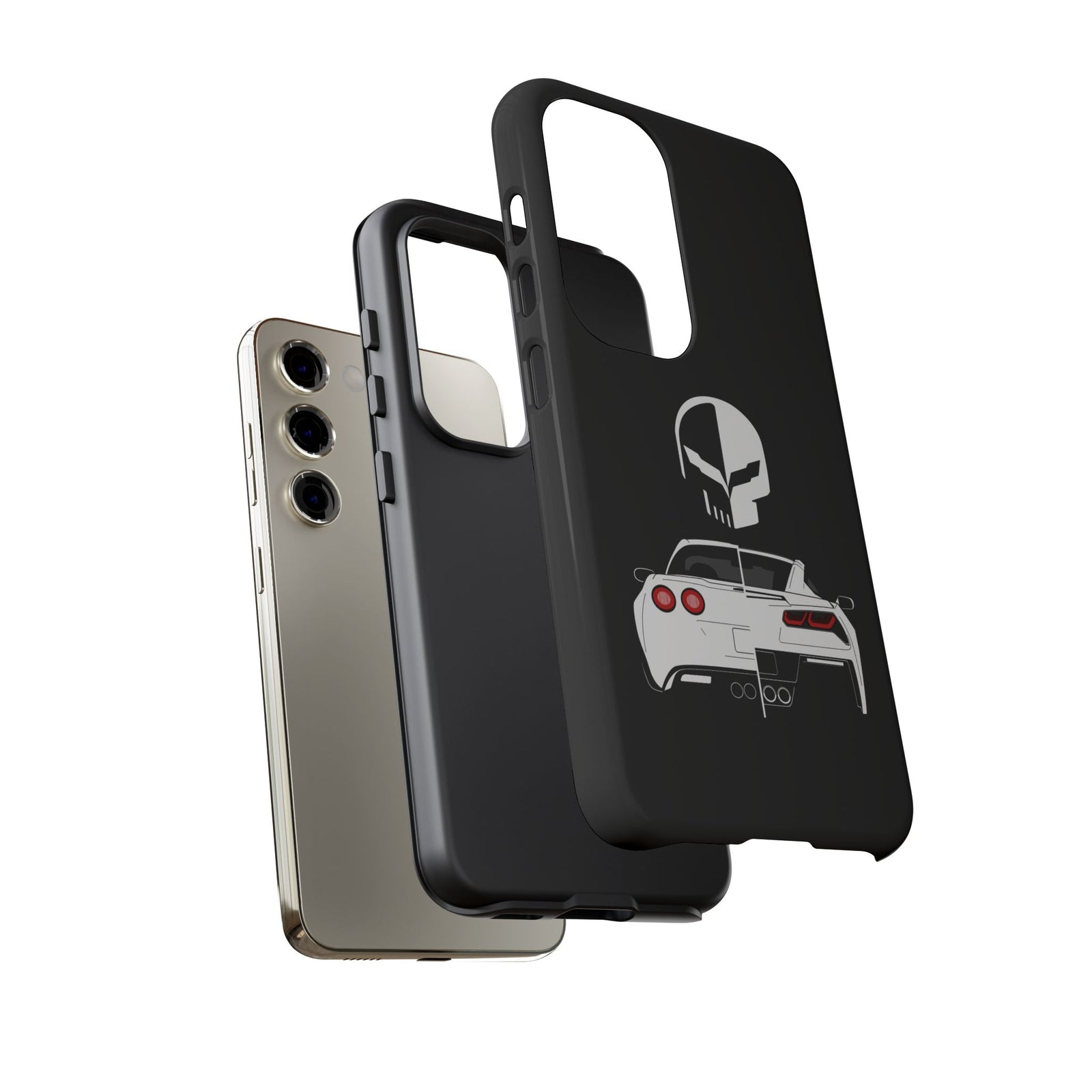 Corvette Punisher Skull Tough Phone Case | Muscle Car Guy Gift