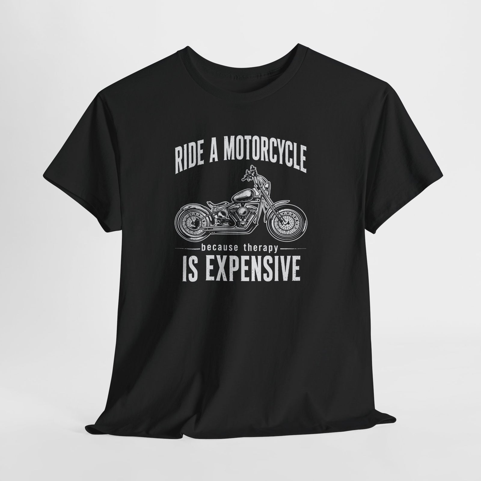 Cruiser motorcycle t-shirt front print, charcoal color