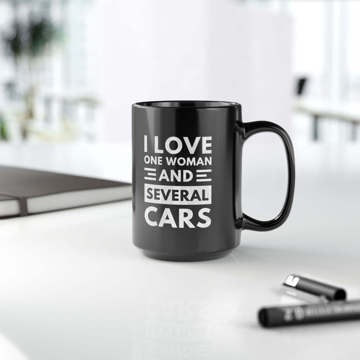 I Love One Woman and Several Cars Coffee Mug mug design - petrolhead gift