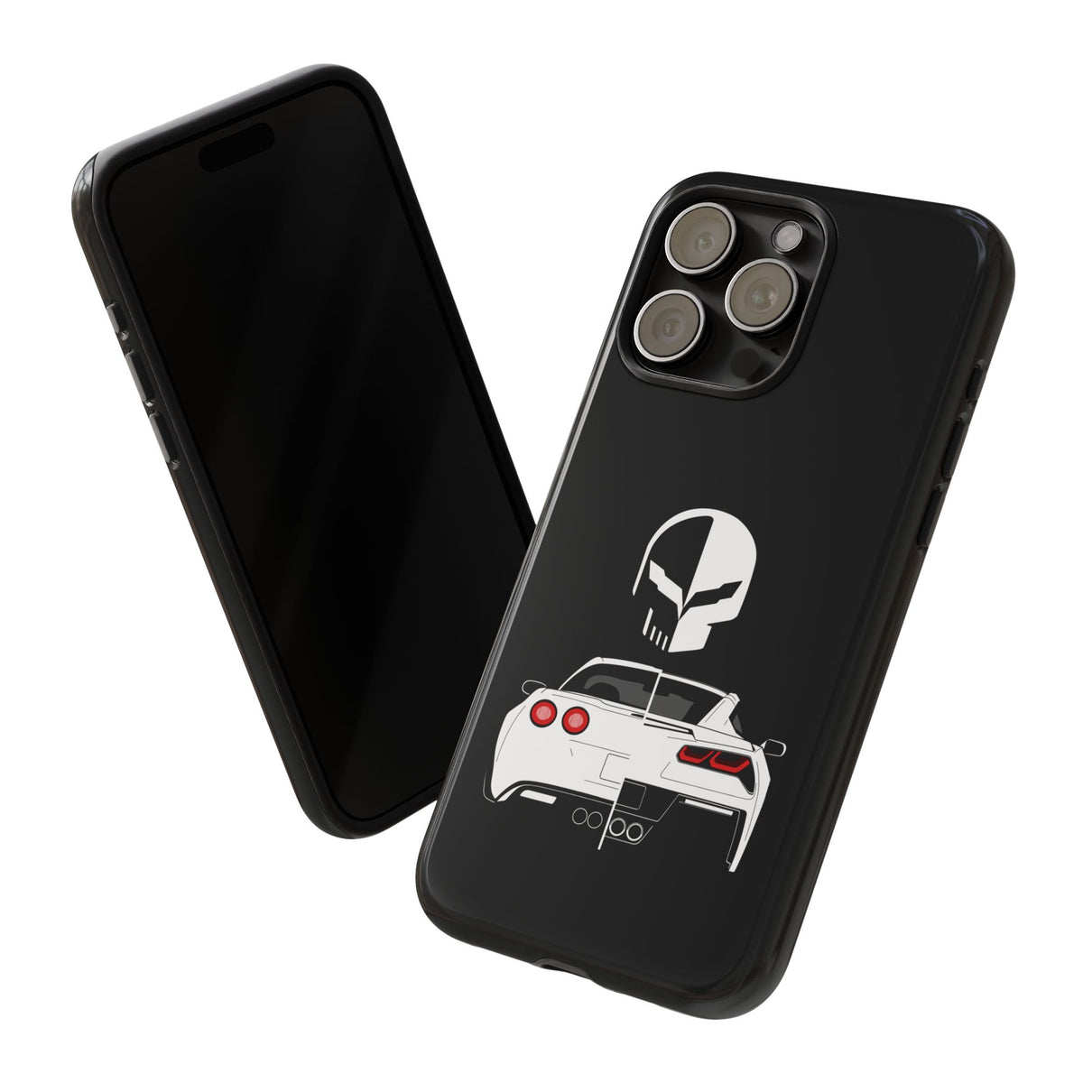 Corvette Punisher Skull Tough Phone Case | Muscle Car Guy Gift