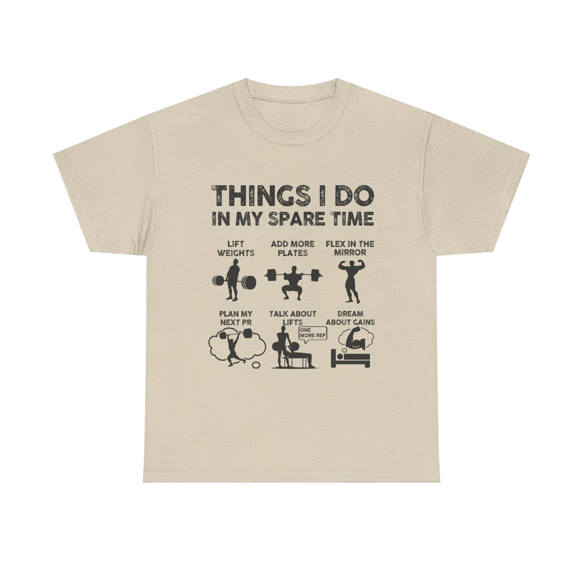 Things I Do In My Spare Time T-Shirt | Funny Gym Workout Tee for Men