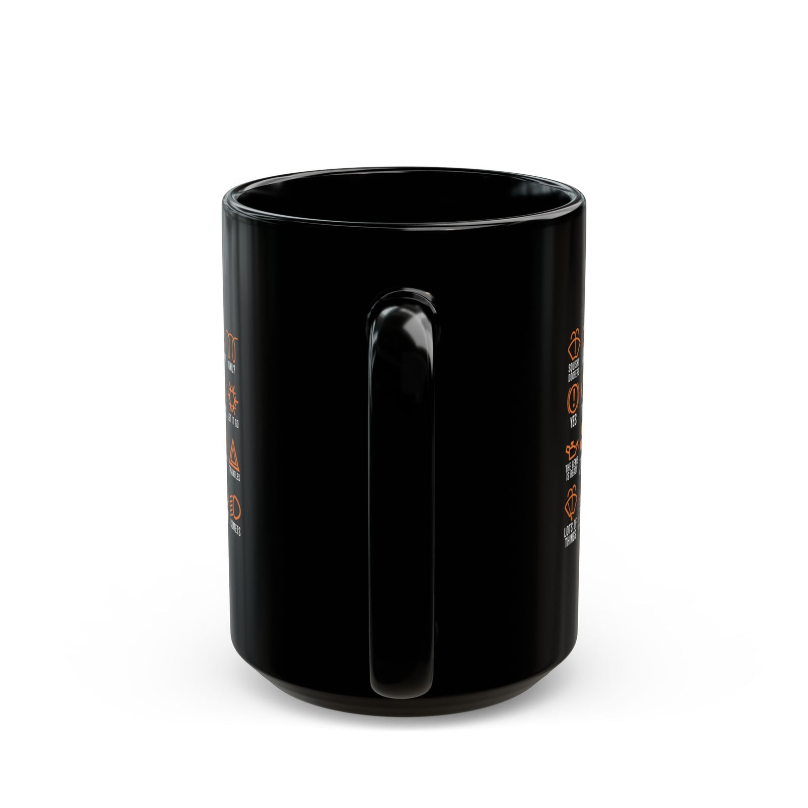 Dashboard Icons Coffee Mug - 15oz black coffee mug, handle facing front