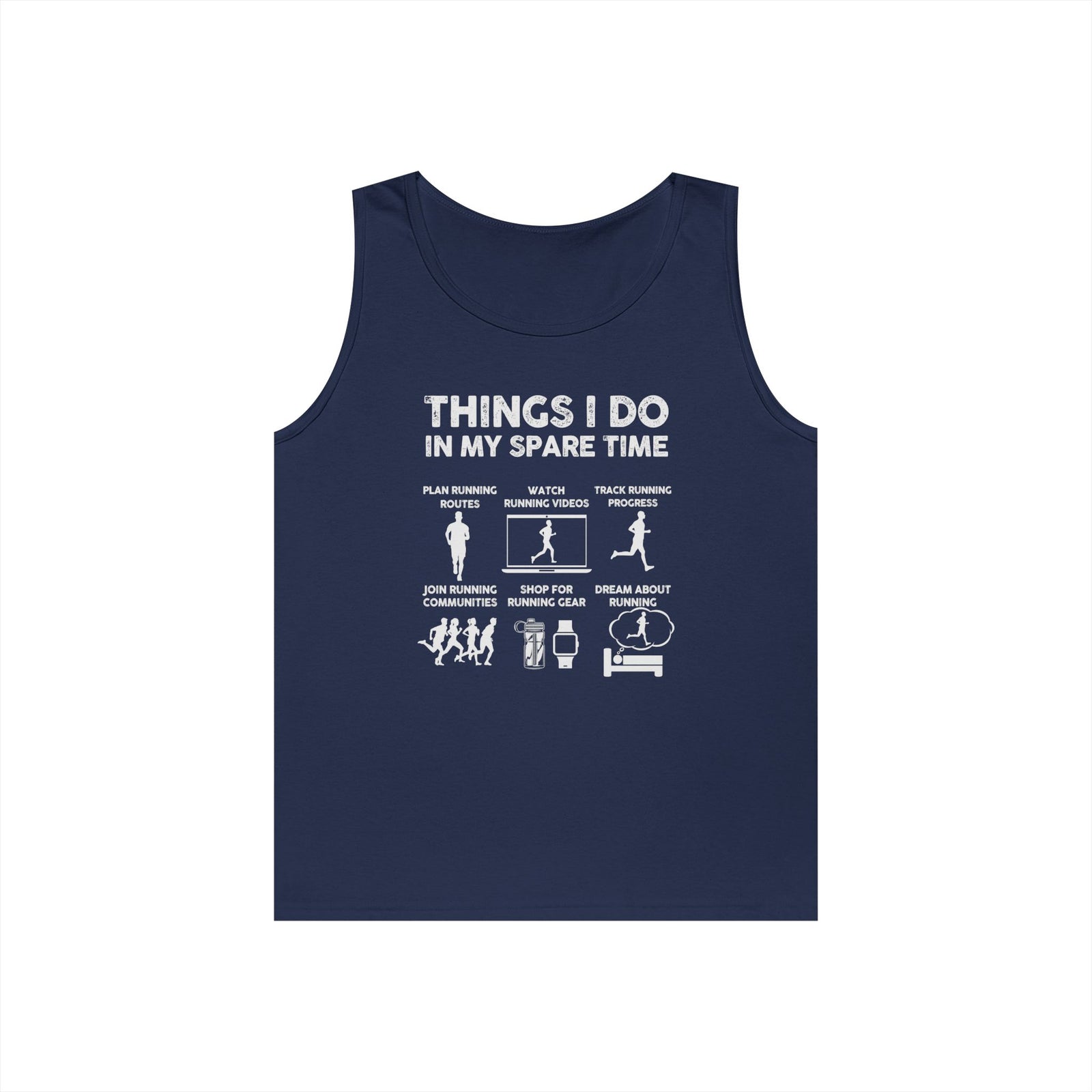 Funny Running Tank Top for Men, Things I Do In My Spare Time Sleeveless Shirt, Marathon Runner Gift, Gym Workout Singlet