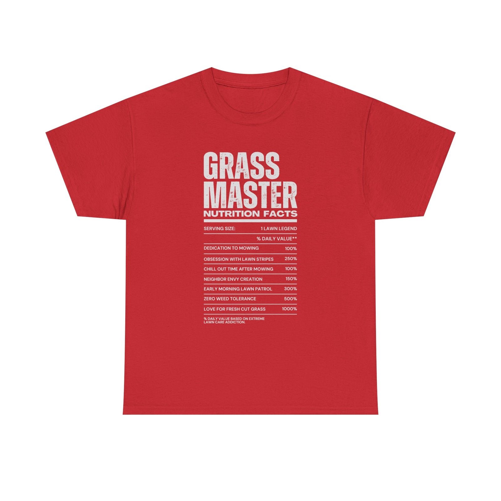 Grass Master Lawn Care Nutrition Facts T-Shirt shirt - car guy gift tee