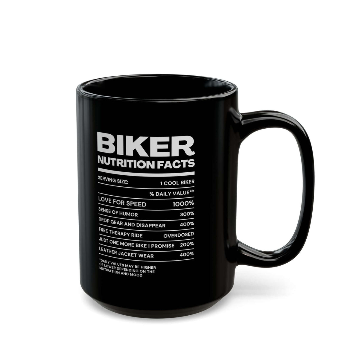Biker Nutrition Facts Coffee Mug mug - funny gift for car enthusiasts