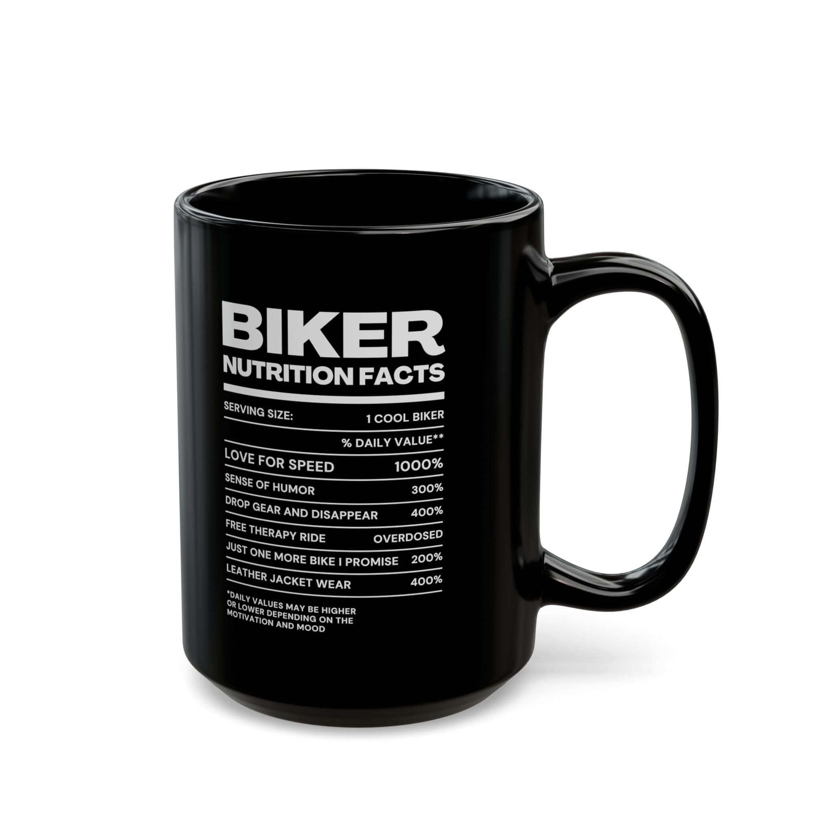 Biker Nutrition Facts Coffee Mug mug - funny gift for car enthusiasts