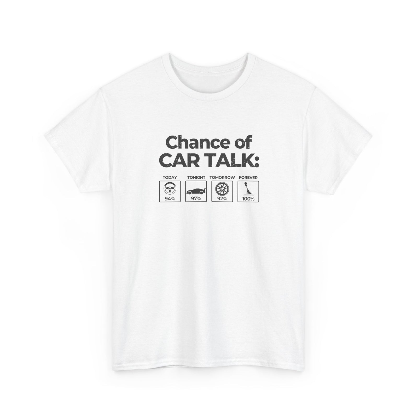 100% Chance of Car Talk T-Shirt design detail