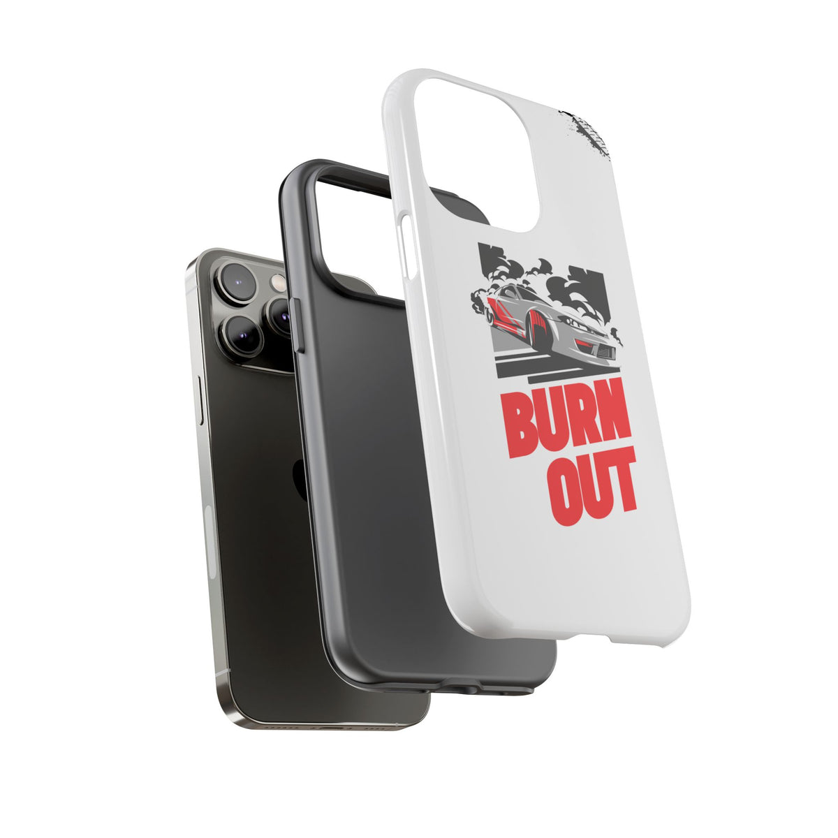JDM Burnout Tough Car Phone Case - iPhone 14 Pro Max, glossy, dual-layer protection