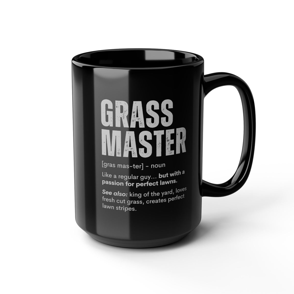 Grass Master definition mug - lawn care humor design - funny gift for lawn enthusiast