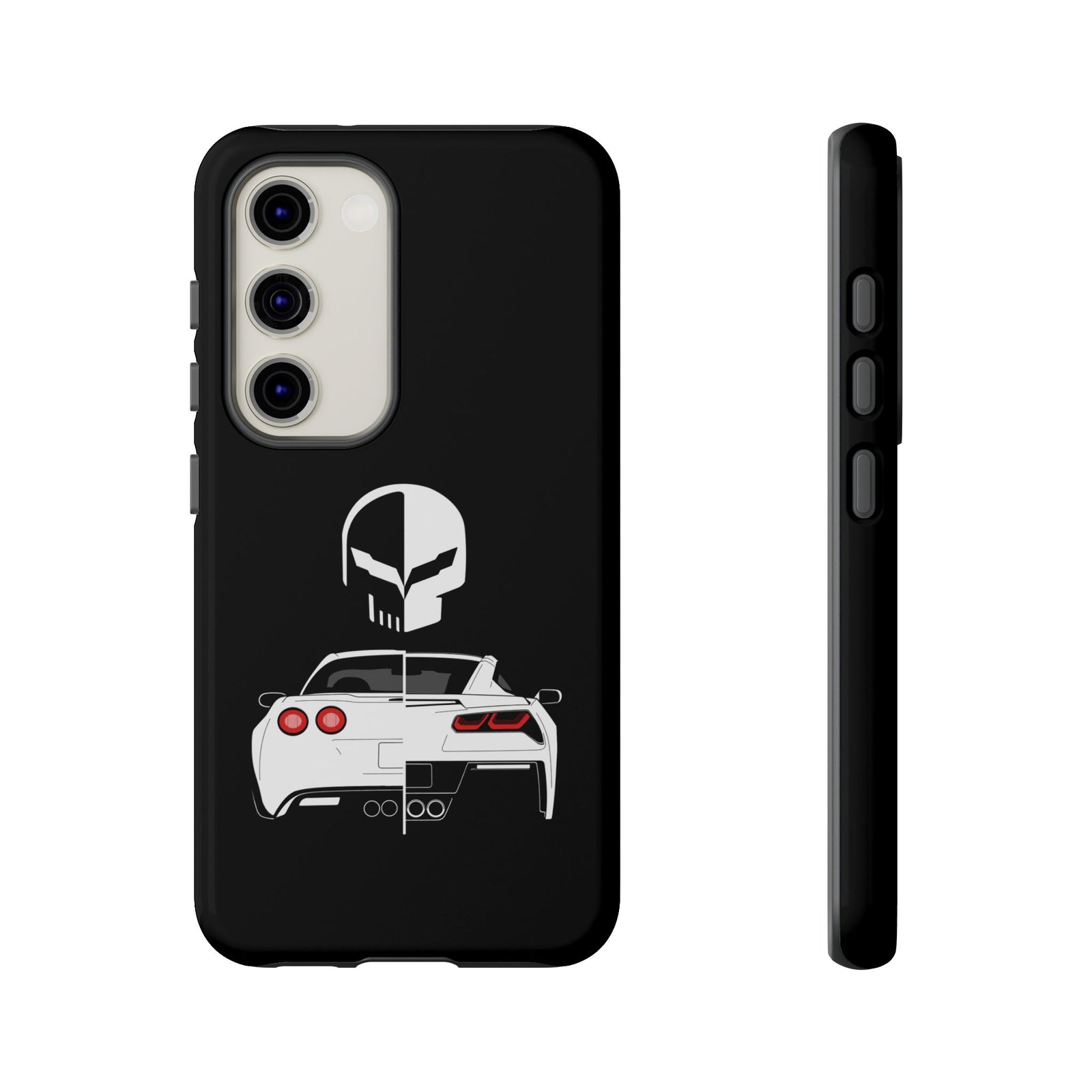 Corvette Punisher Skull Tough Phone Case | Muscle Car Guy Gift