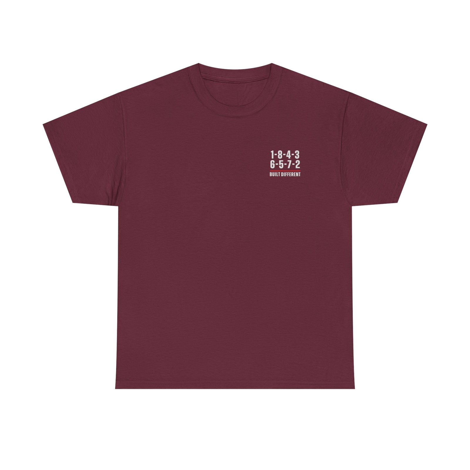 Built Different V8 Firing Order T-Shirt flat lay - gift for small-block V8 builders