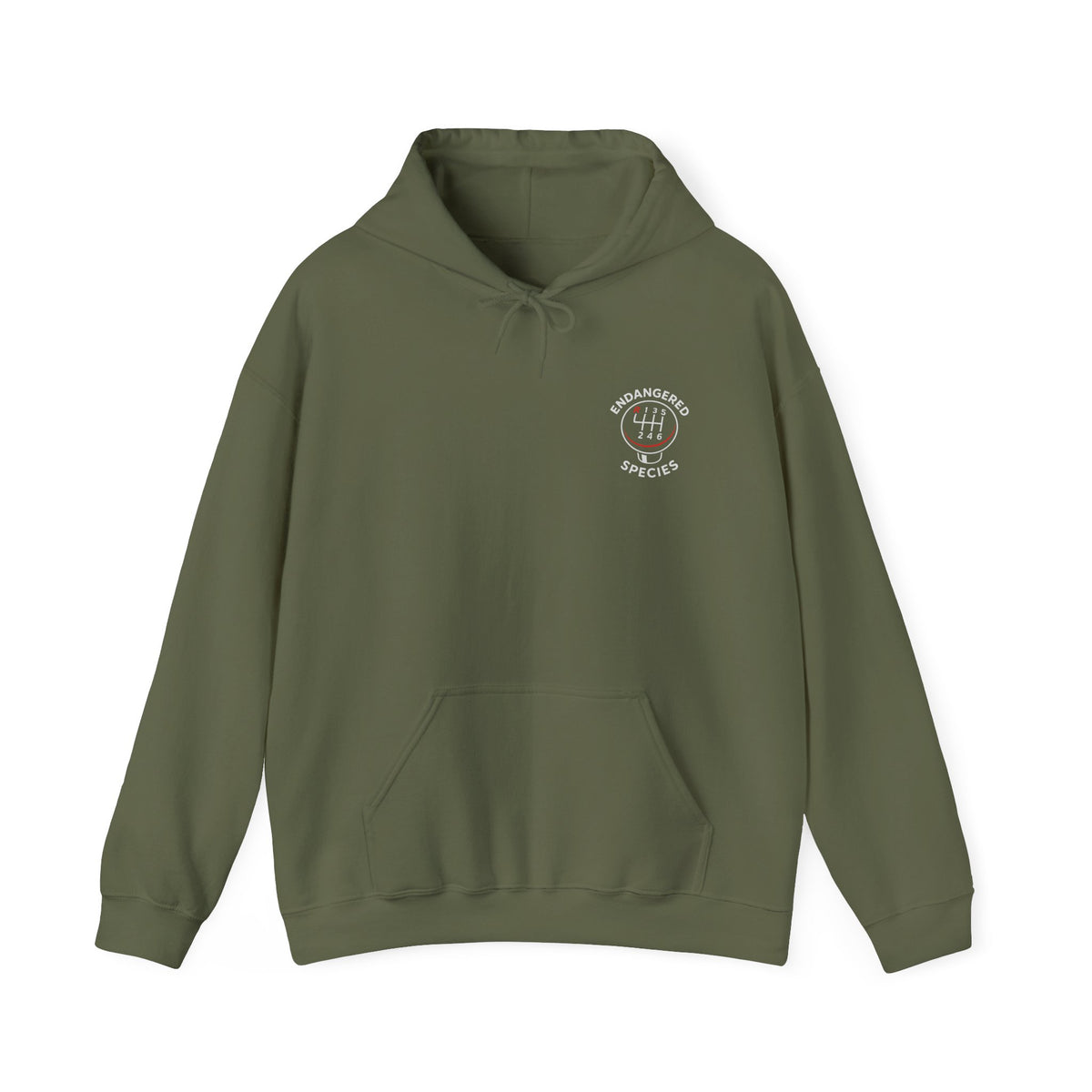 Endangered Species Stick Shift Hoodie lifestyle - gift for classic car and manual car fans