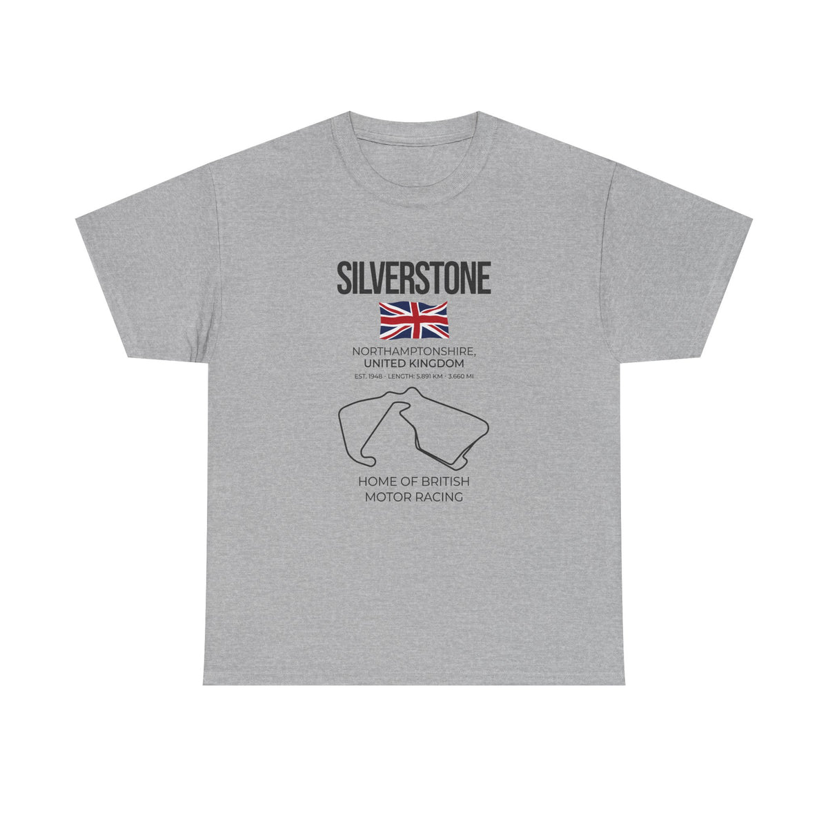 Man wearing Silverstone Race Track T-Shirt shirt - car enthusiast gift