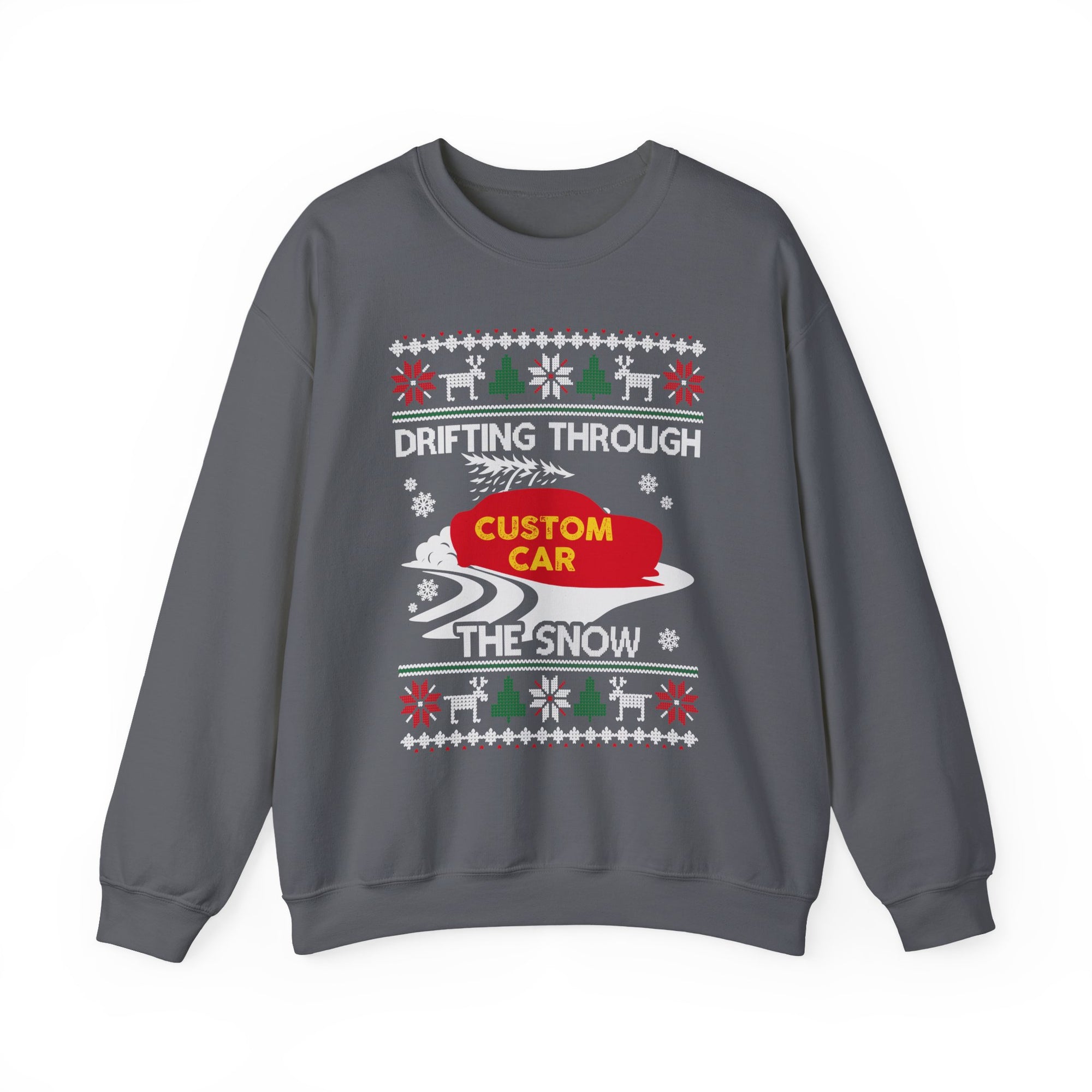 Custom Car Drifting Through the Snow Sweatshirt