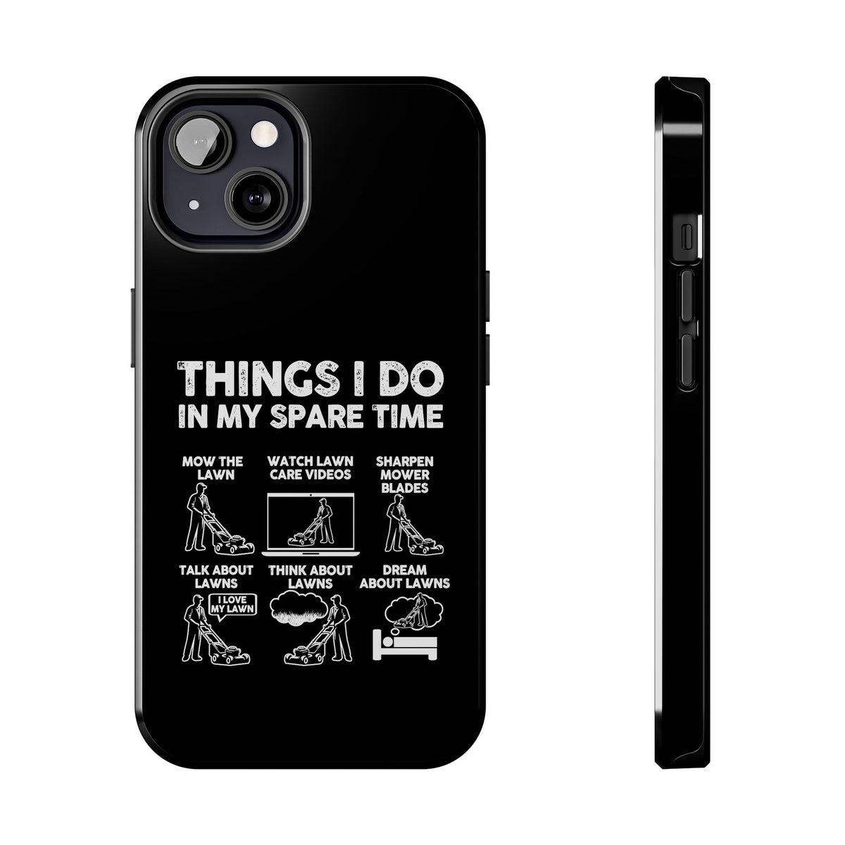 Funny Lawn Care Phone Case shirt back view - car enthusiast tee