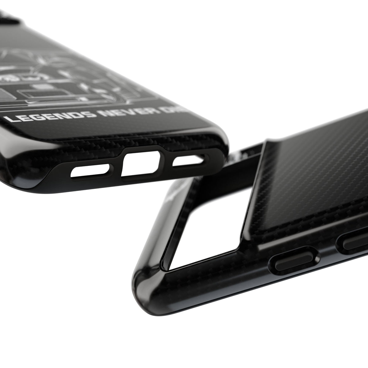 JDM Legends Never Die Tough Phone Case - Google Pixel 8, glossy, edge and port close-up
