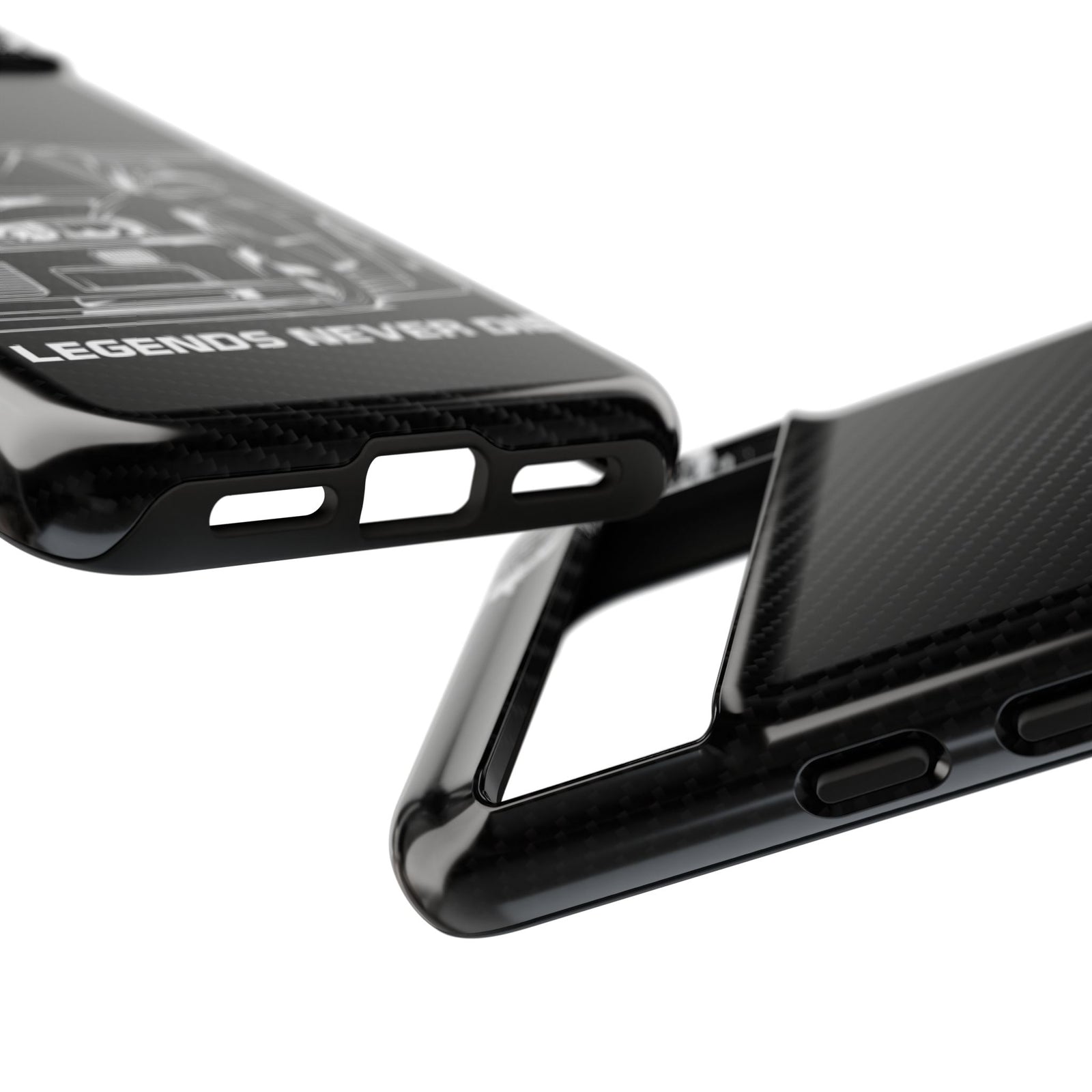 JDM Legends Never Die Tough Phone Case - Google Pixel 8, glossy, edge and port close-up