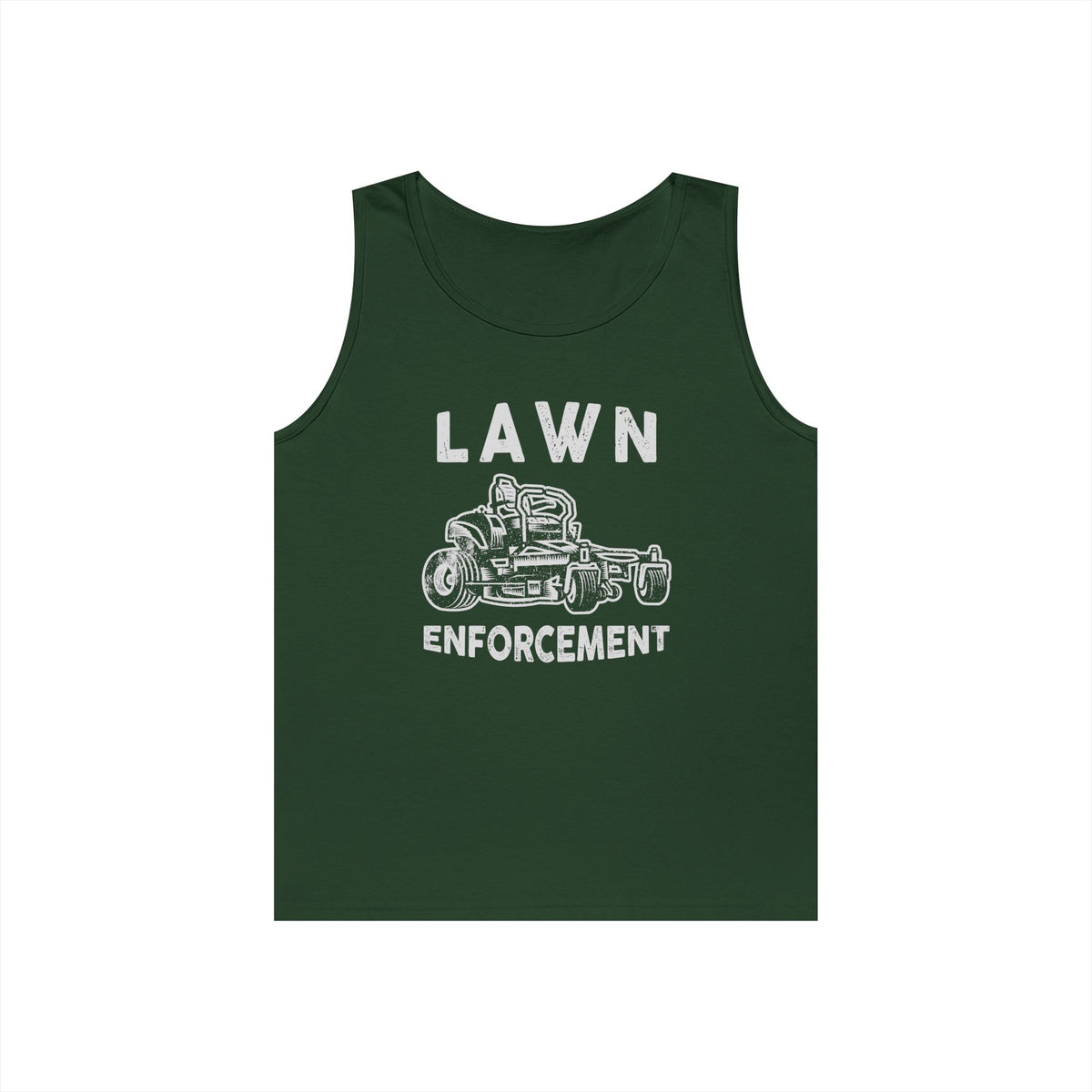 Lawn Enforcement Tank Top for Men, Funny Mowing Officer Sleeveless Shirt, Zero Turn Mower Gift, Gardener Singlet