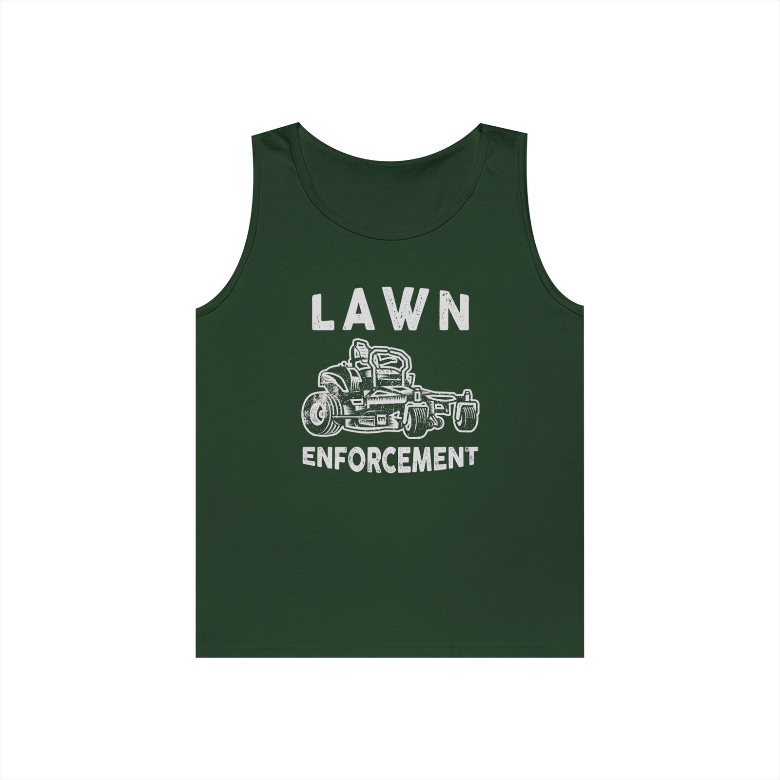 Lawn Enforcement Tank Top for Men, Funny Mowing Officer Sleeveless Shirt, Zero Turn Mower Gift, Gardener Singlet