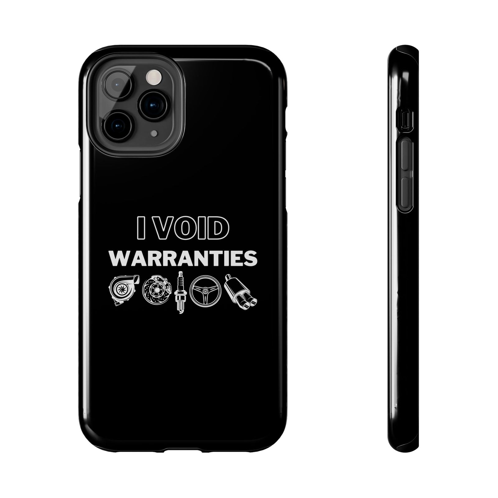 Void Warranties phone case front view | gearhead gift