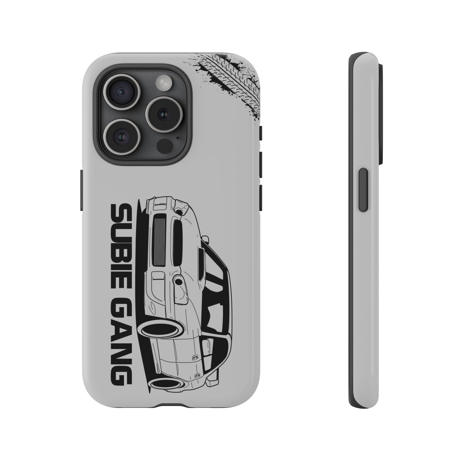 JDM Gang Tough Phone Case - iPhone 15 Pro, glossy, front and side view